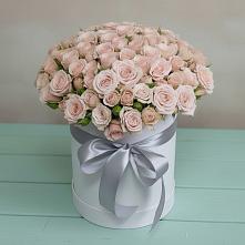 Цветочная композиция из Розы в шляпной коробке в Чернолучинском