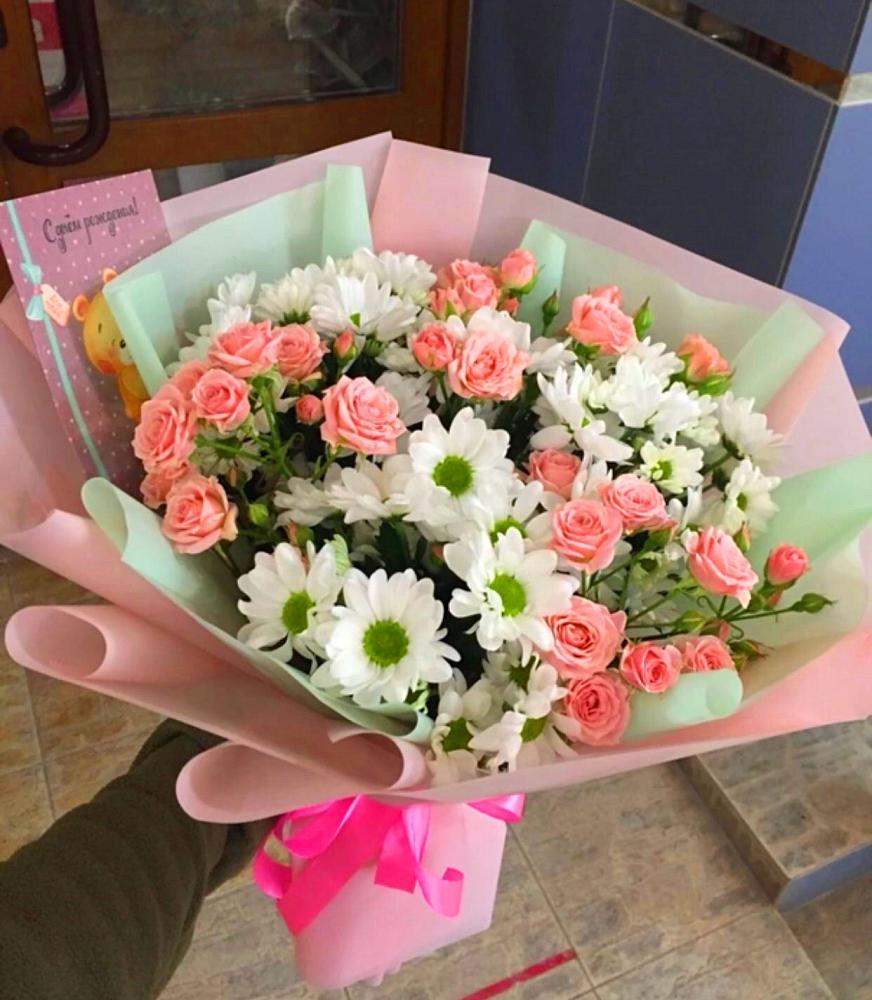 Букет цветов из: Розы и Хризантемы в Чернолучинском