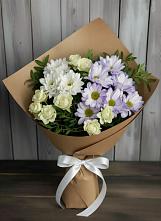 Букет цветов из:  Хризантемы и Розы в Чернолучинском