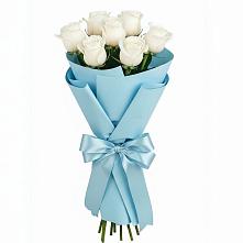 Букет 7 белых роз Проуд в Чернолучинском