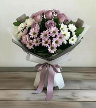 Букет цветов из:  Хризантемы и Розы в Чернолучинском