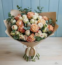 Букет цветов из:  Альстромерии и Розы в Чернолучинском